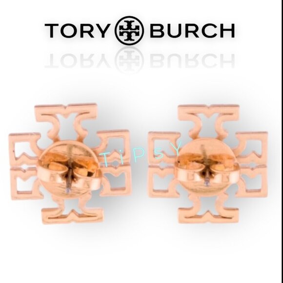 Tory Burch Rose Gold Britten Stud Earrings - Picture 2 of 3